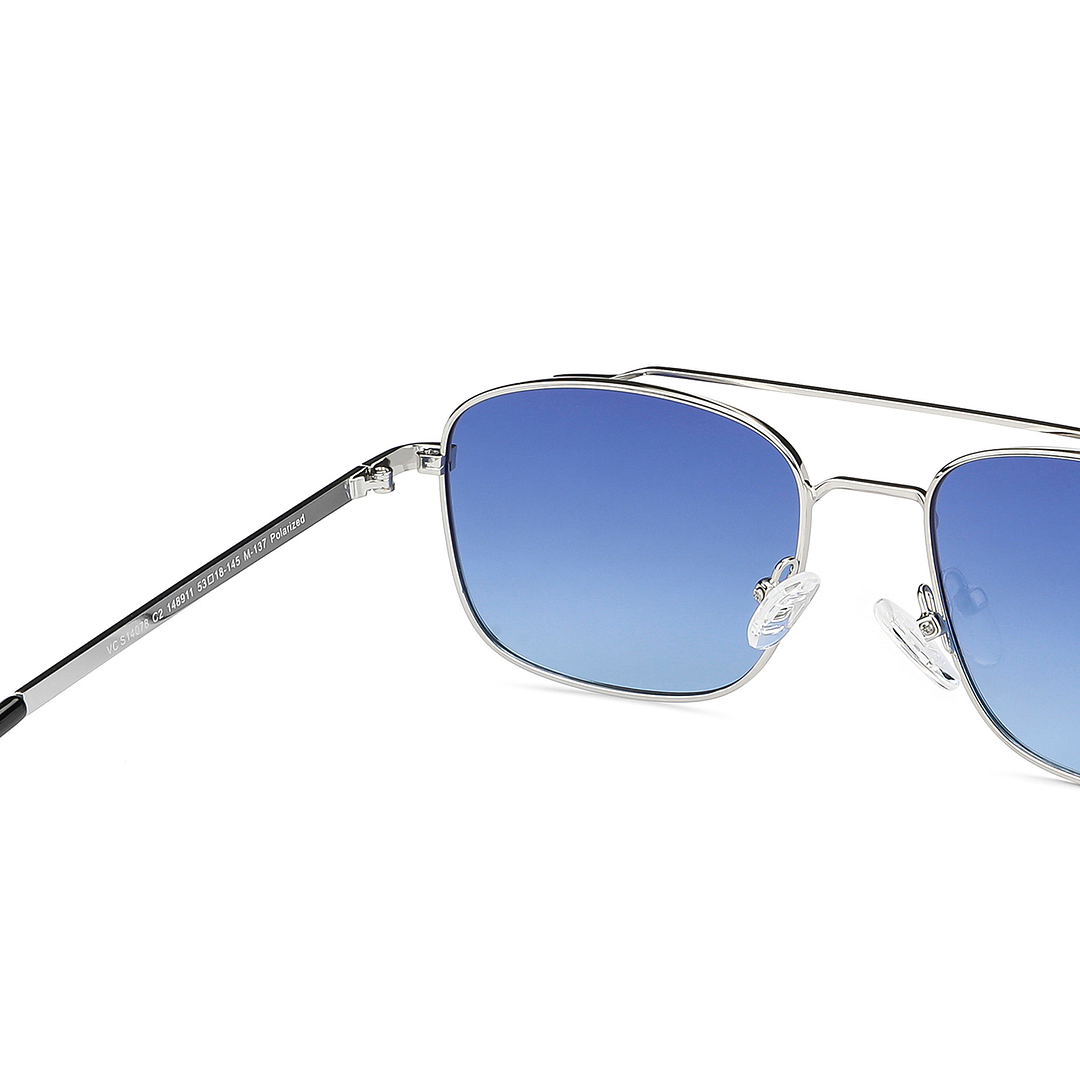 Vincent Chase Polarized Silver Full Rim Rectangle left side