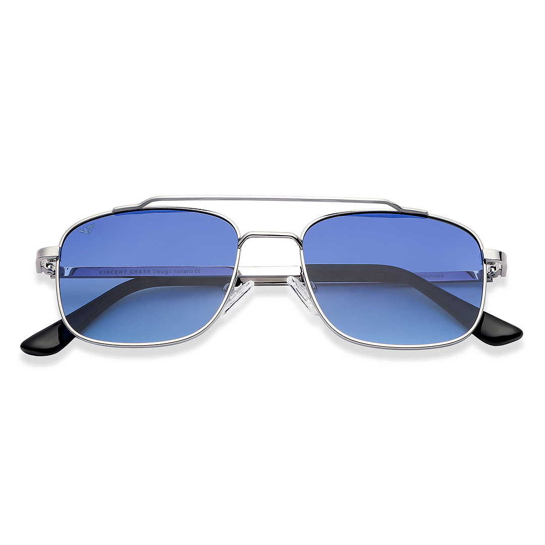 Vincent Chase Polarized Silver Full Rim Rectangle right side