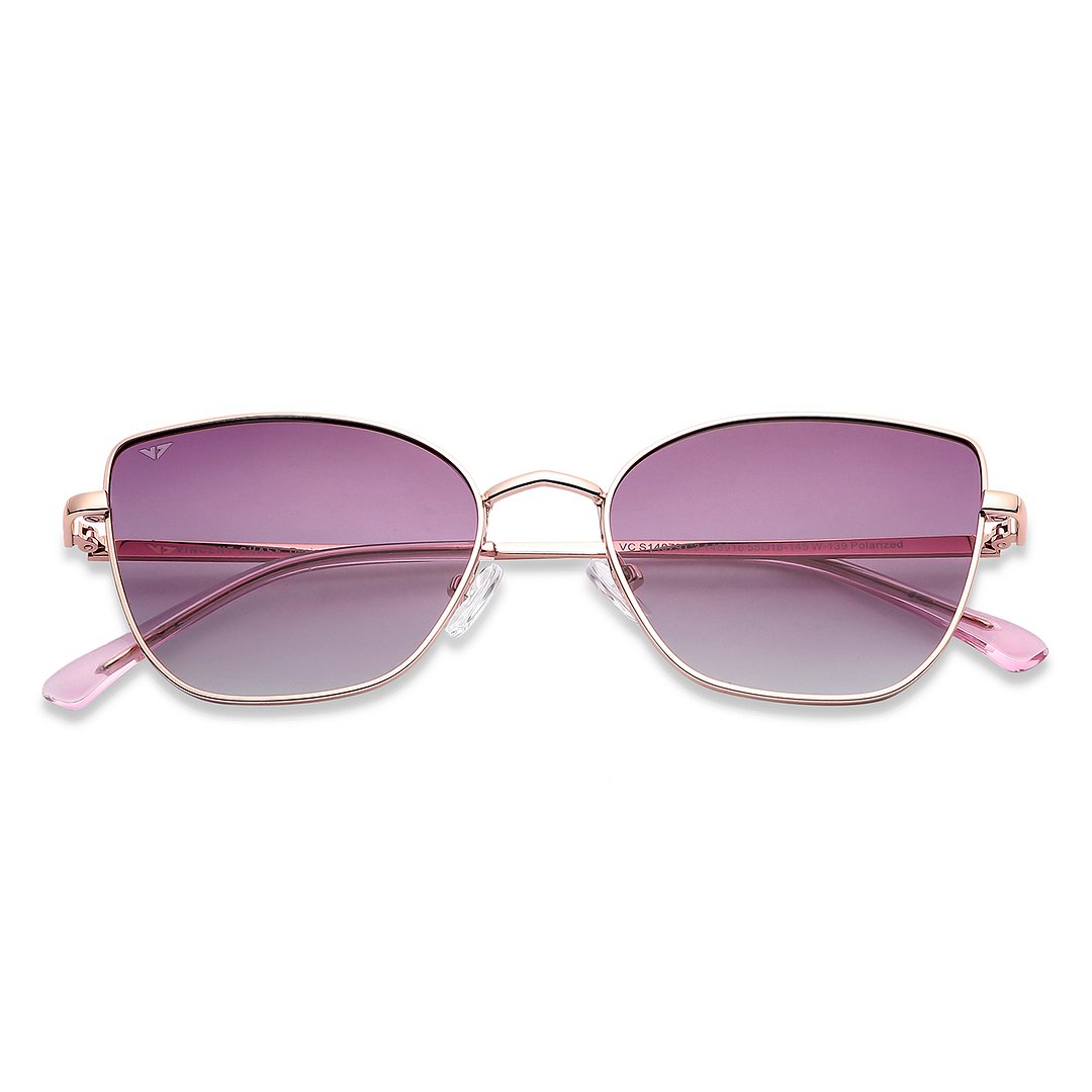 Vincent Chase Polarized Gold Full Rim Cat Eye left side