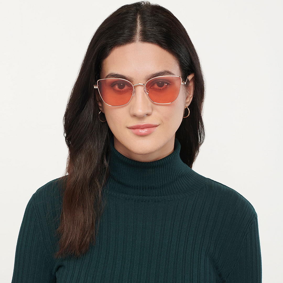 Vincent Chase Online Gold Full Rim Cat Eye left side