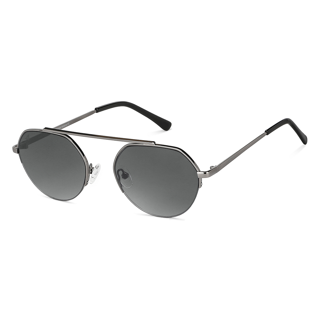 Vincent Chase Online Gunmetal Half Rim Round right side