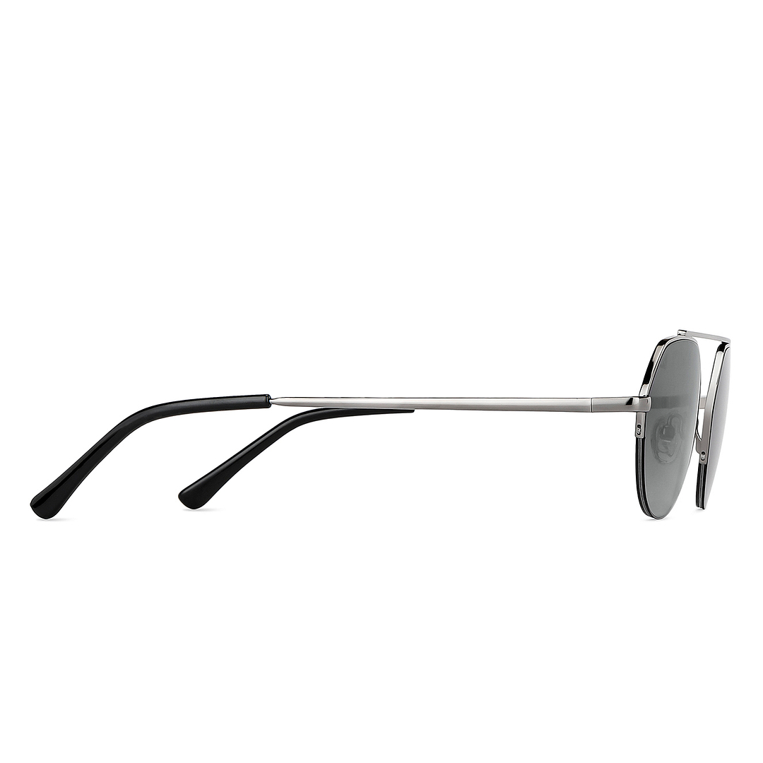 Vincent Chase Online Gunmetal Half Rim Round left side
