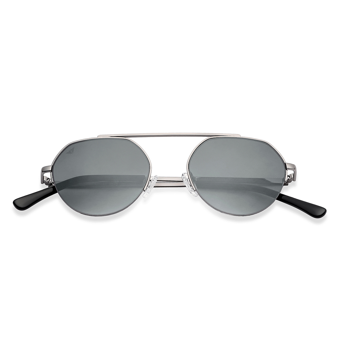 Vincent Chase Online Gunmetal Half Rim Round left side