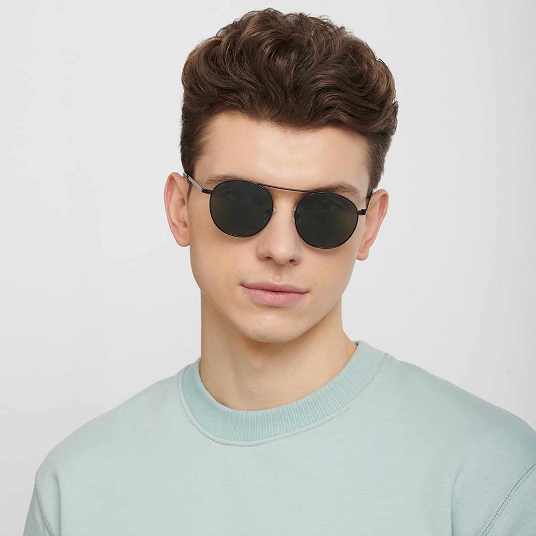 Vincent Chase Polarized Black Full Rim Round left side
