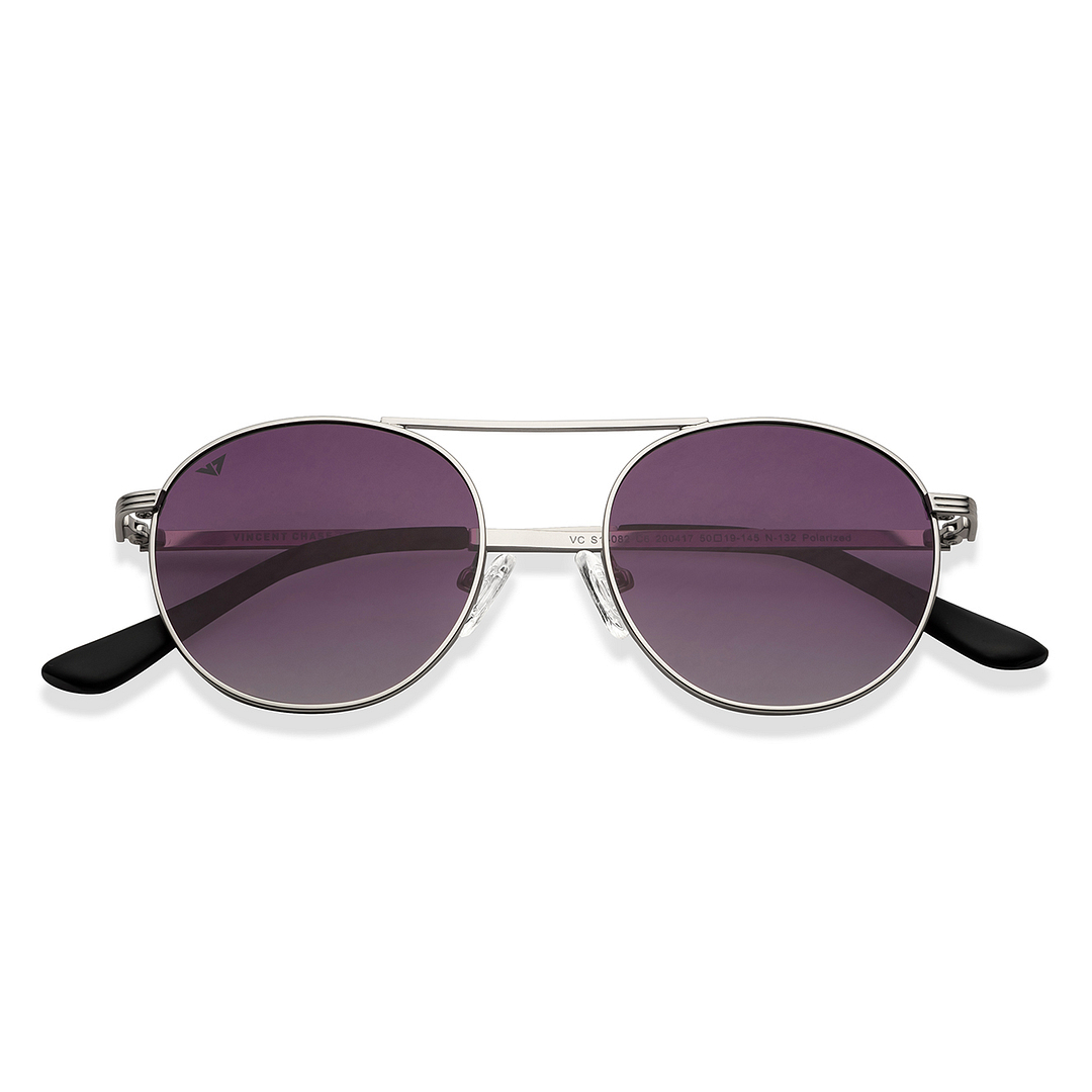 Vincent Chase Online Silver Full Rim Round left side