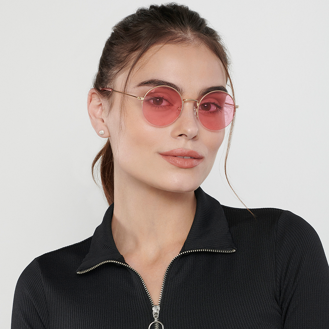 Vincent Chase Online Gold Half Rim Round left side