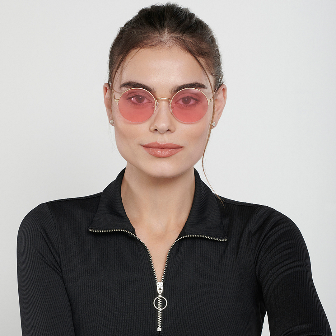 Vincent Chase Online Gold Half Rim Round right side