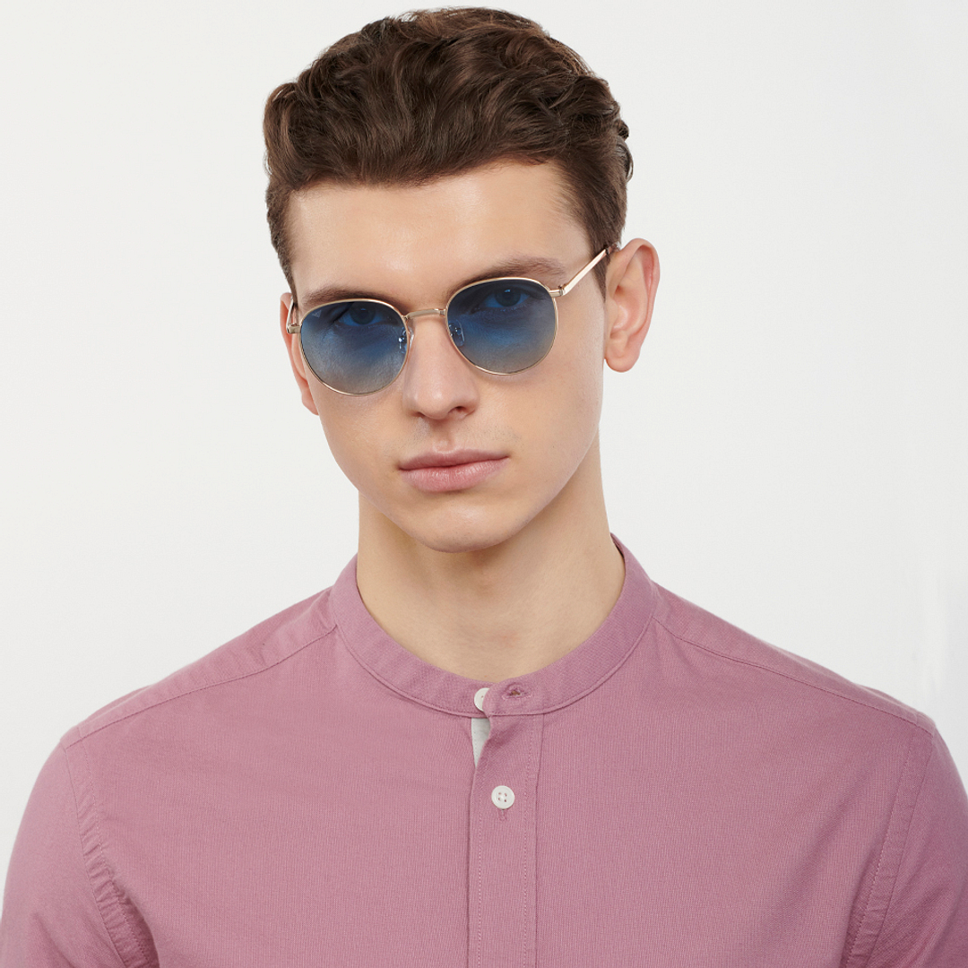 Vincent Chase Polarized Gold Full Rim Round left side