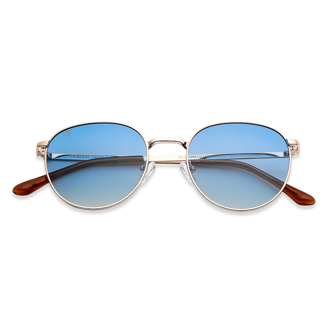 Vincent Chase Polarized Gold Full Rim Round left side