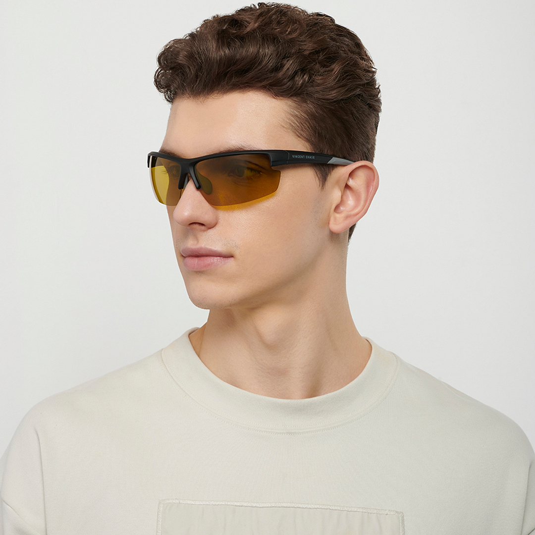 Vincent Chase Online Black Half Rim Square left side