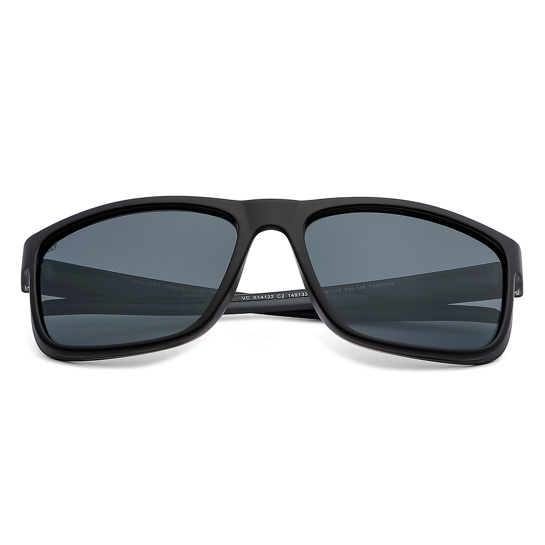 Vincent Chase Polarized Black Full Rim Square left side