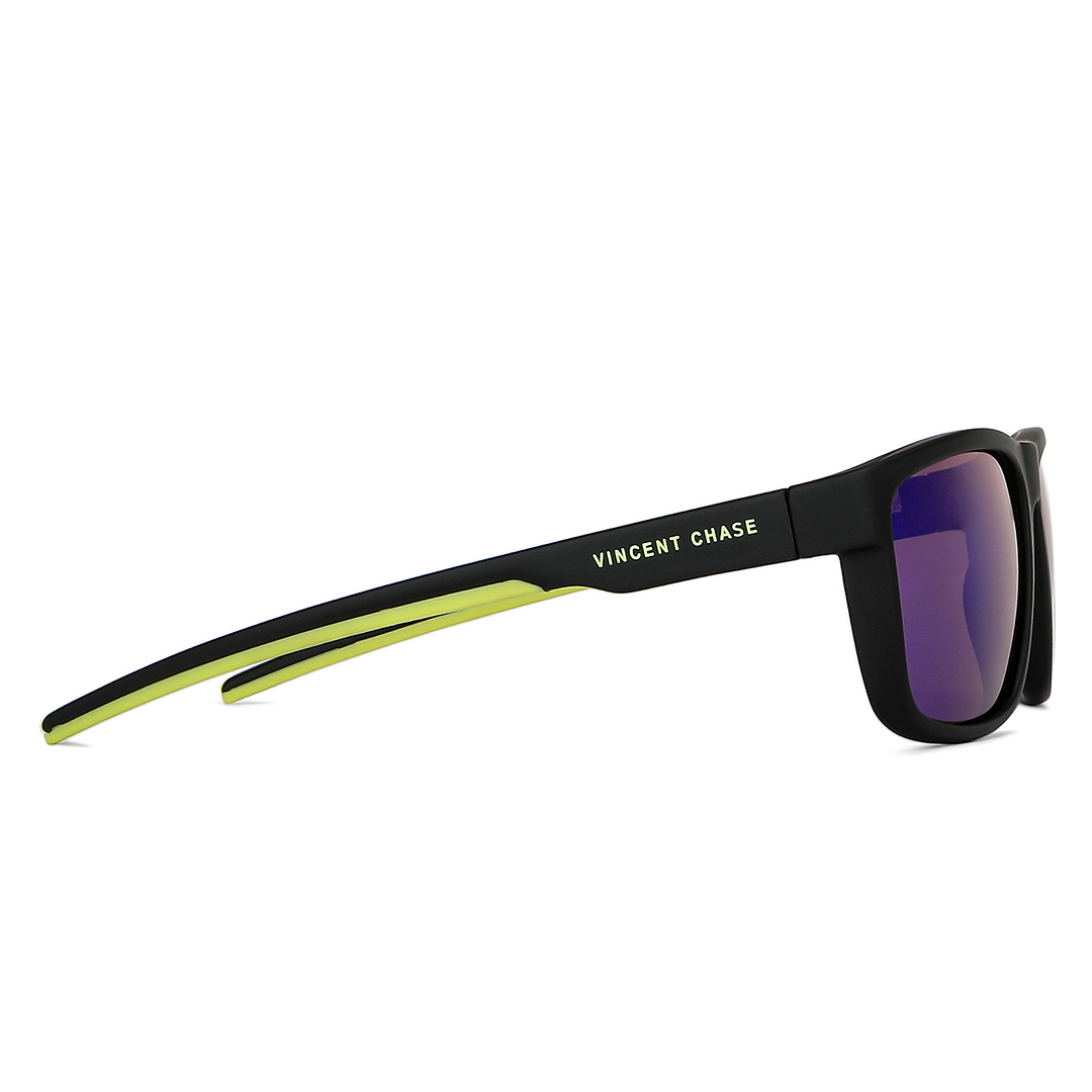 Vincent Chase Polarized Black Full Rim Square left side