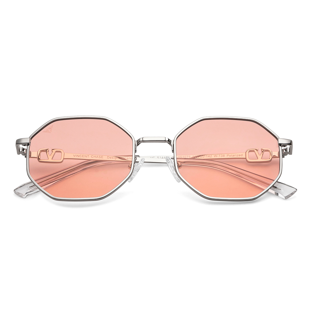 Vincent Chase Online Silver Full Rim Geometric left side