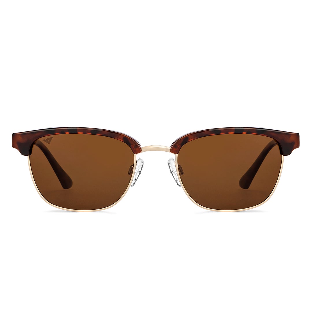 Vincent Chase Polarized Gold Full Rim Clubmaster right side