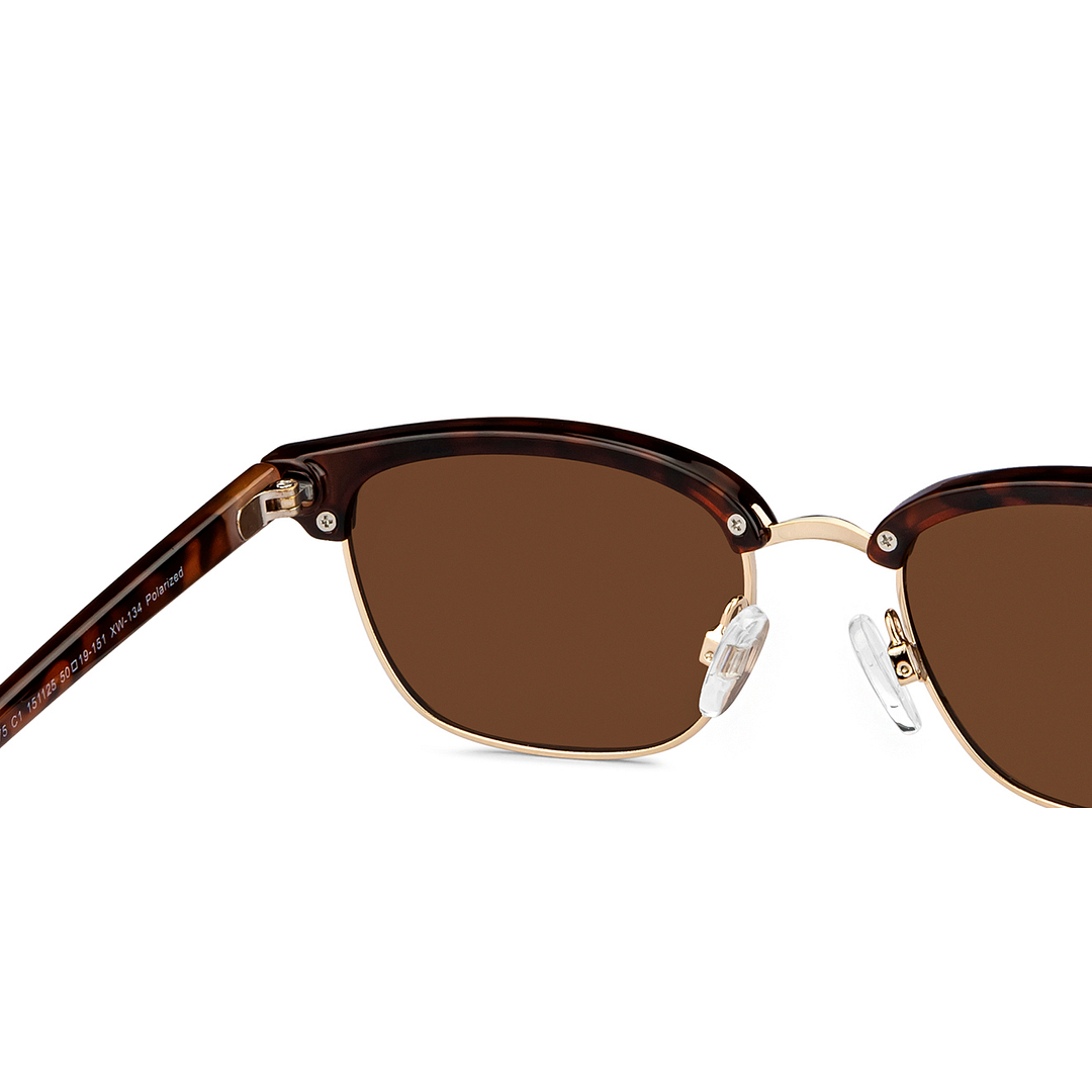 Vincent Chase Polarized Gold Full Rim Clubmaster right side