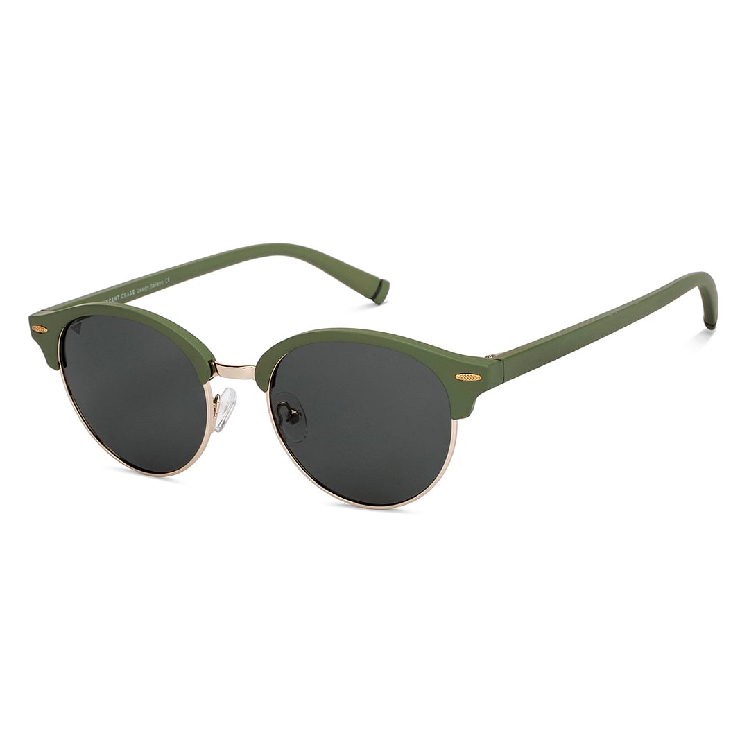Vincent Chase Polarized Green Full Rim Clubmaster left side