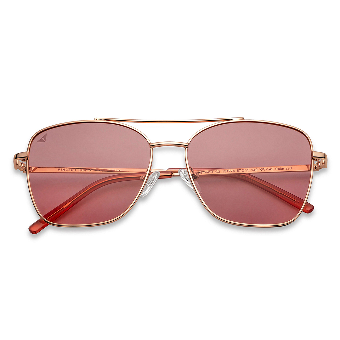 Vincent Chase Online Gold Full Rim Aviator left side