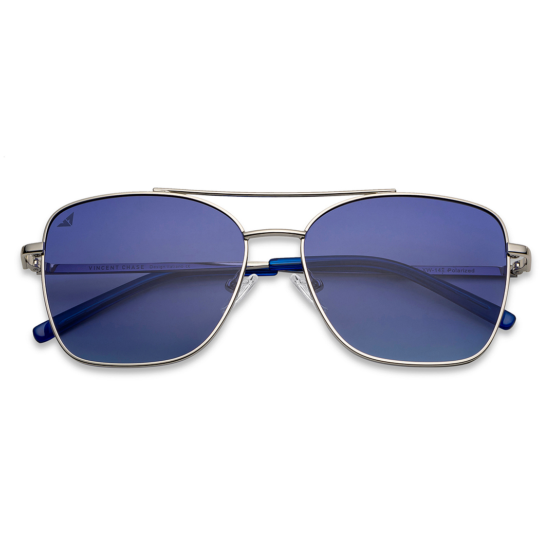Vincent Chase Online Silver Full Rim Aviator left side