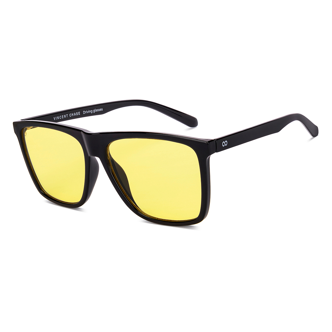 Buy Yellow Black Full Rim Square Vincent Chase DRIVING GLASSES VC