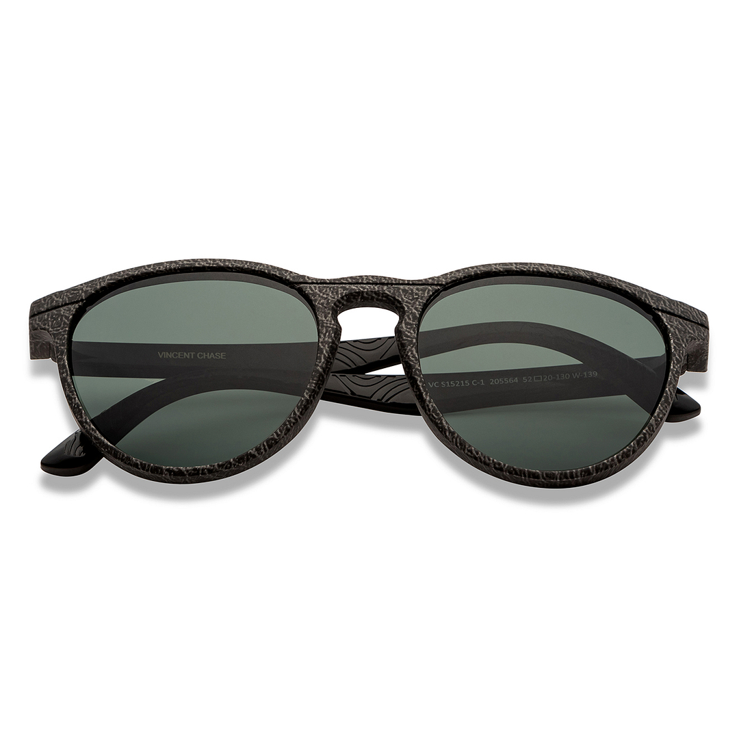Vincent Chase Polarized Black Full Rim Round left side