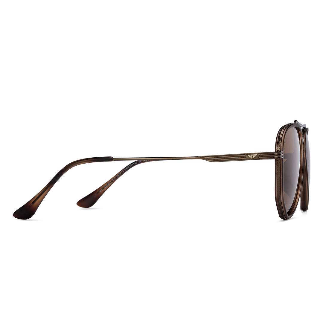 Vincent Chase Online Brown Full Rim Aviator left side