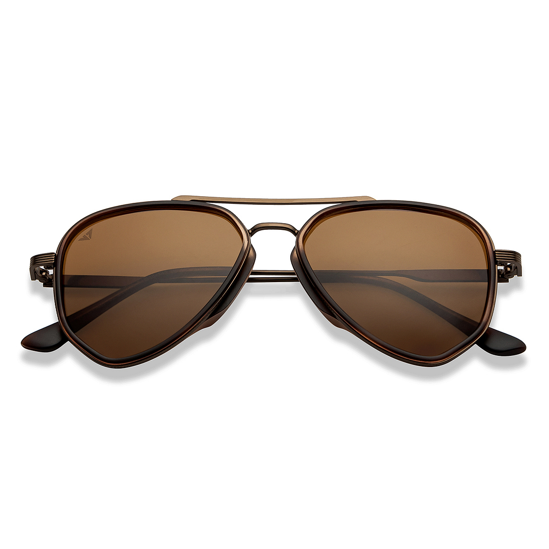 Vincent Chase Online Brown Full Rim Aviator left side