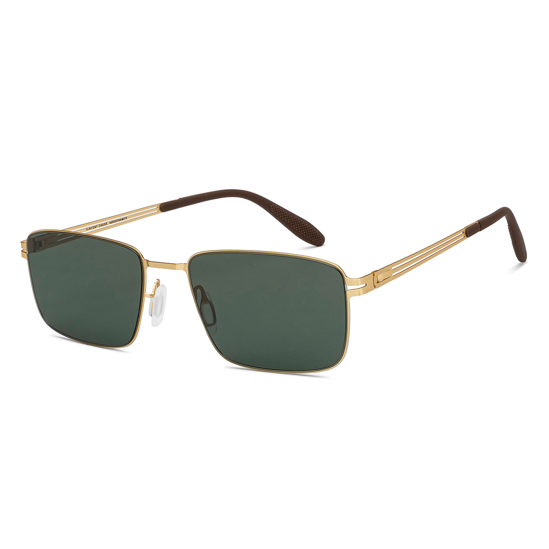 Buy Green Gold Full Rim Rectangle Square Vincent Chase