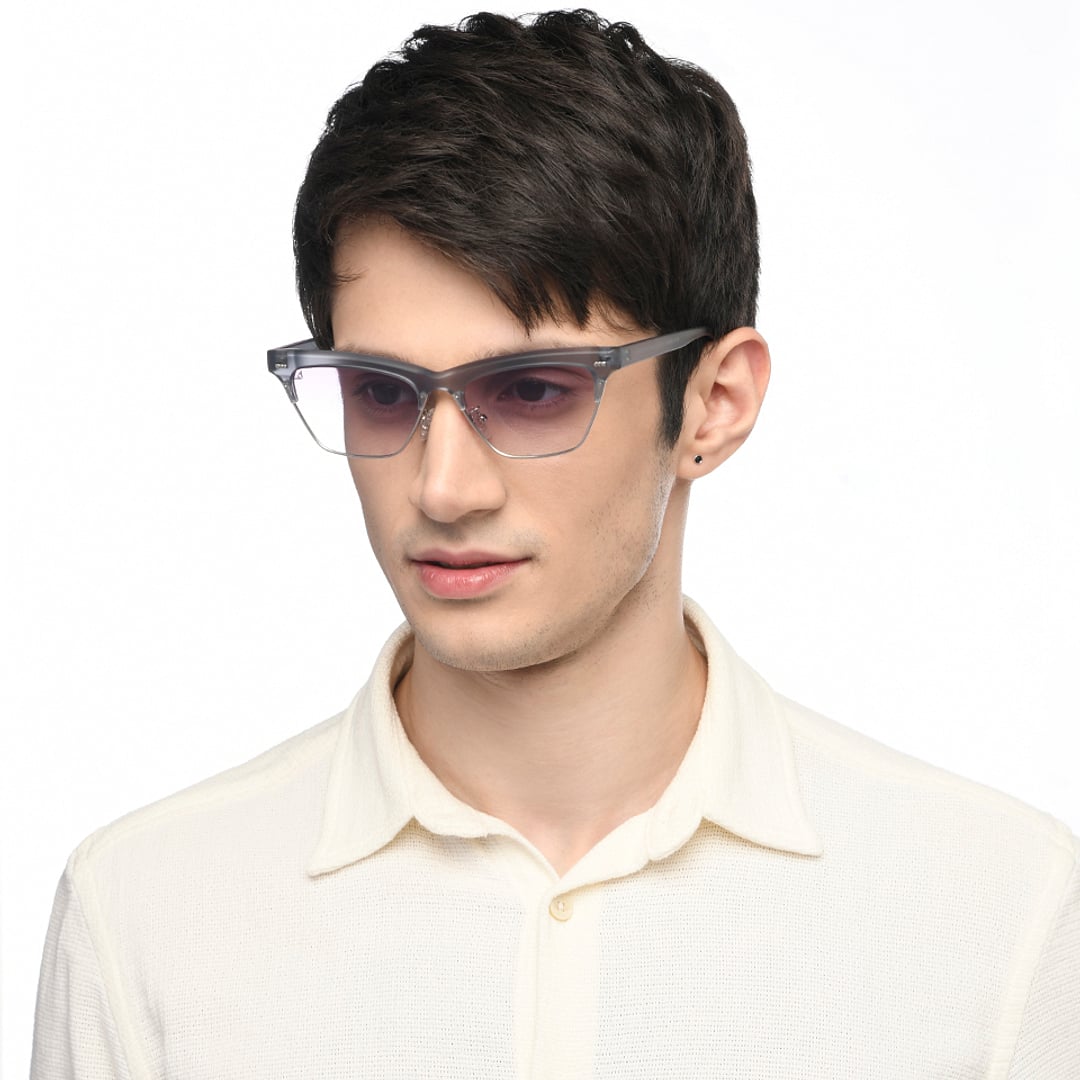 Vincent Chase Online Silver Full Rim Clubmaster right side