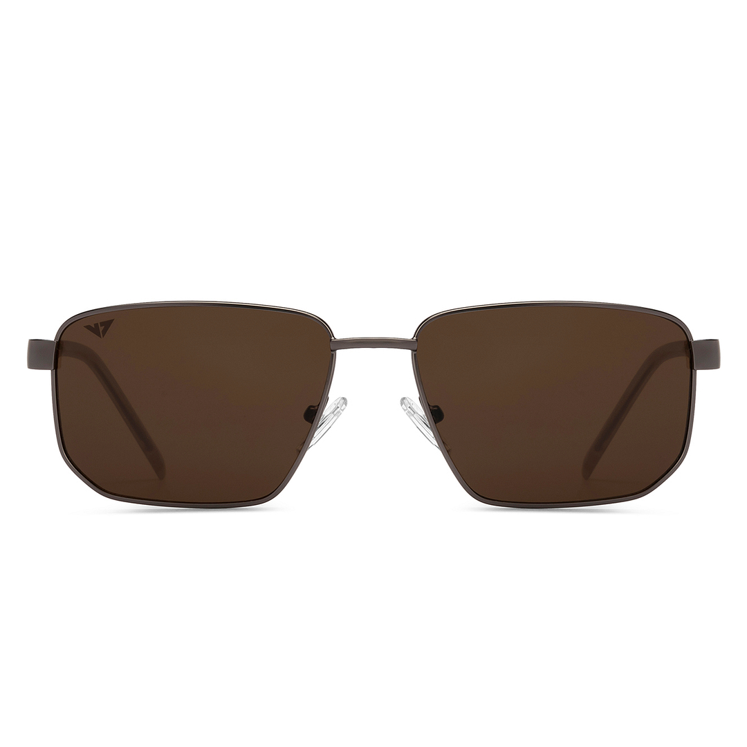 Brown Gunmetal Full Rim Rectangle Vincent Chase VC Sun Metal VC