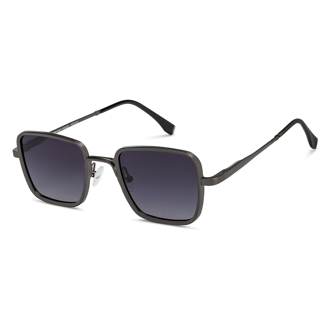 Grey Gunmetal Full Rim Rectangle Vincent Chase VC Sun Metal VC