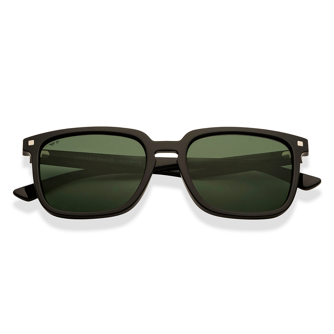 Vincent Chase Polarized Black Full Rim Square left side
