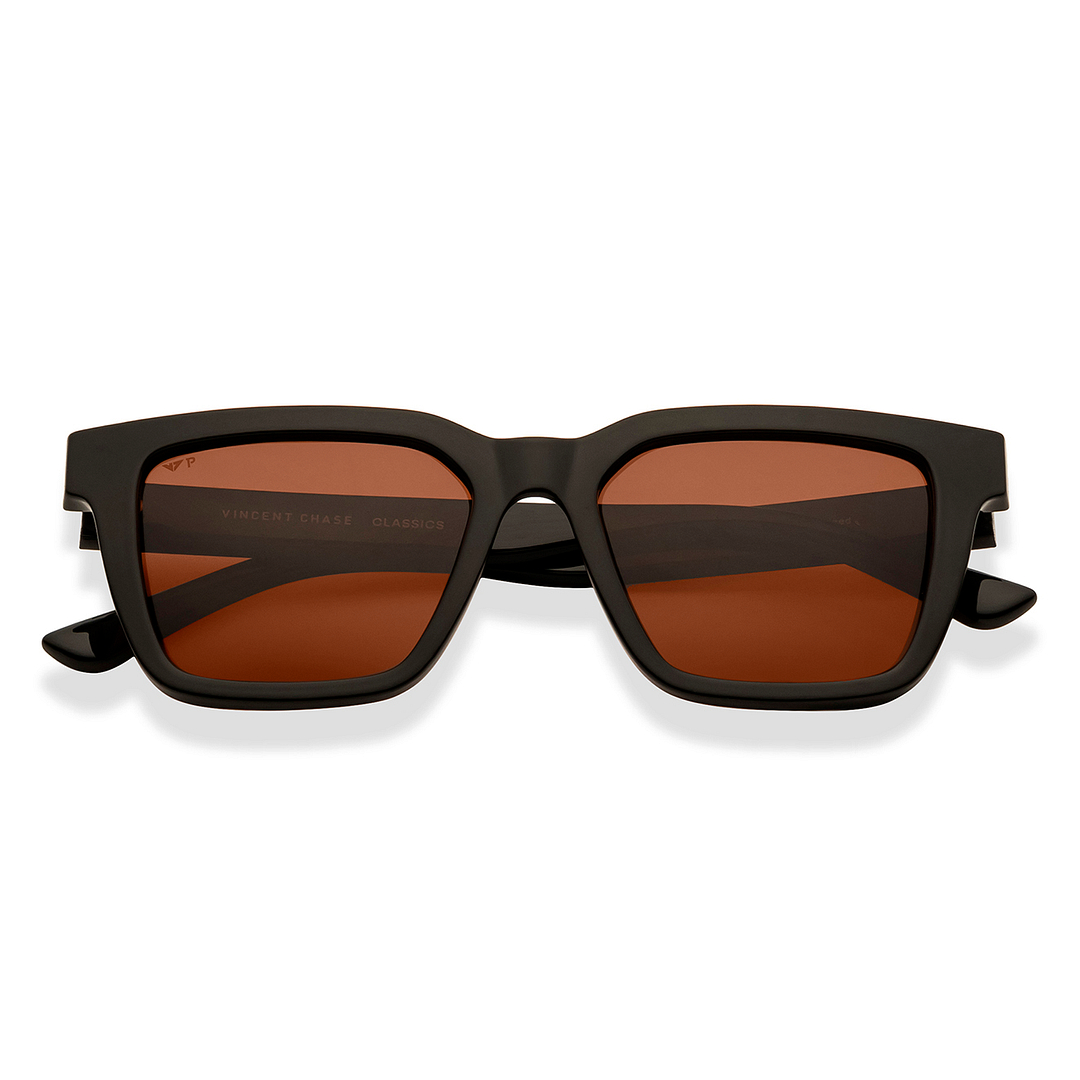 Vincent Chase Polarized Black Full Rim Square left side