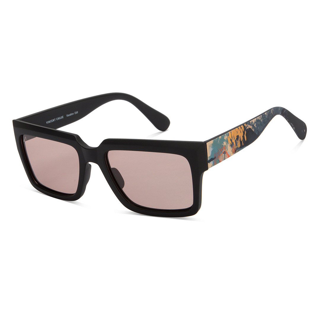 Buy Brown Black Full Rim Rectangle Square Vincent Chase Polarized