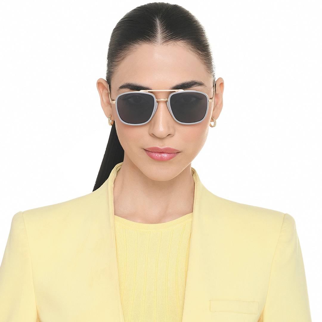 Grey Gold Silver Full Rim Rectangle Vincent Chase VC Sun Metal VC
