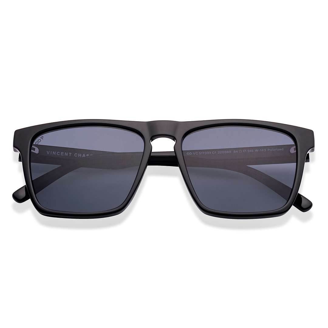 Vincent Chase Polarized Black Full Rim Square left side