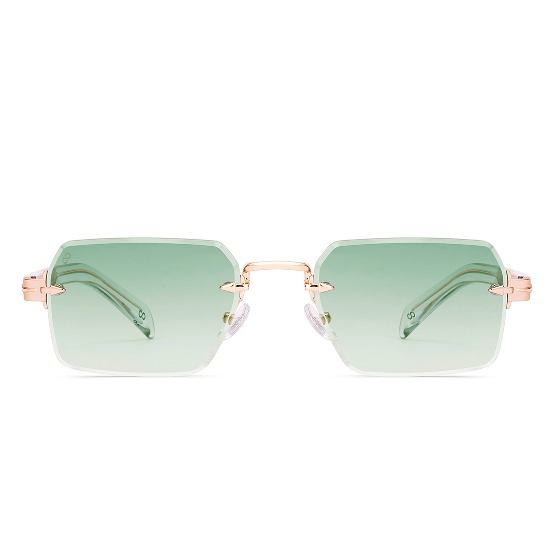 Green Gradient Gold Rimless Rectangle Vincent Chase Sun Metal VC