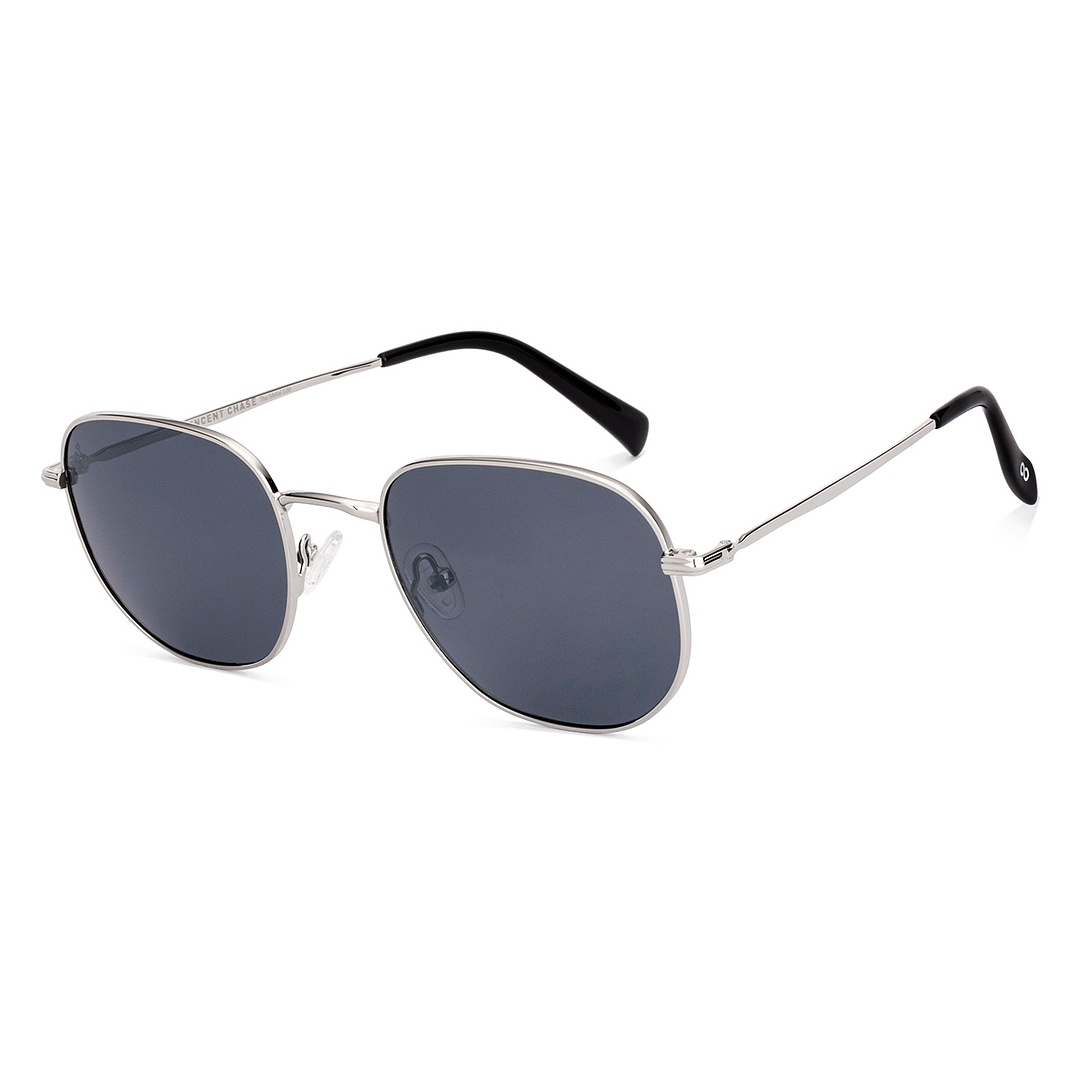 Vincent Chase Polarized Square Sunglasses For Men & Women – Silver Grey, Lightweight & UV Protection