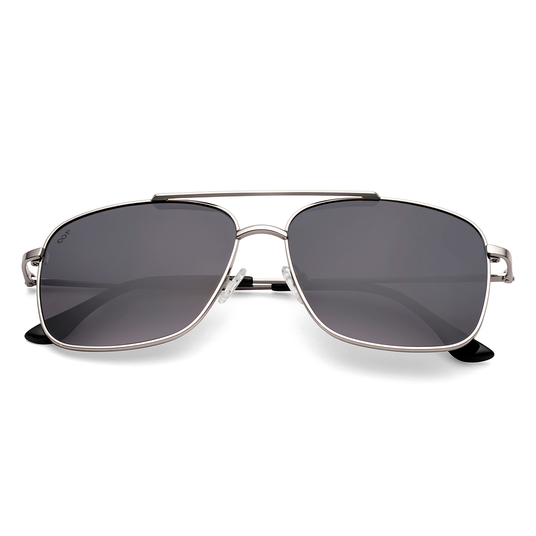 Buy Grey Silver Full Rim Square Vincent Chase Polarized Classic