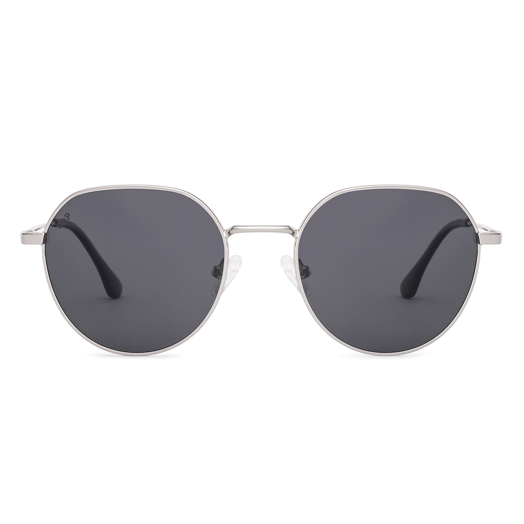 Buy Grey Silver Full Rim Round Vincent Chase Polarized Classic