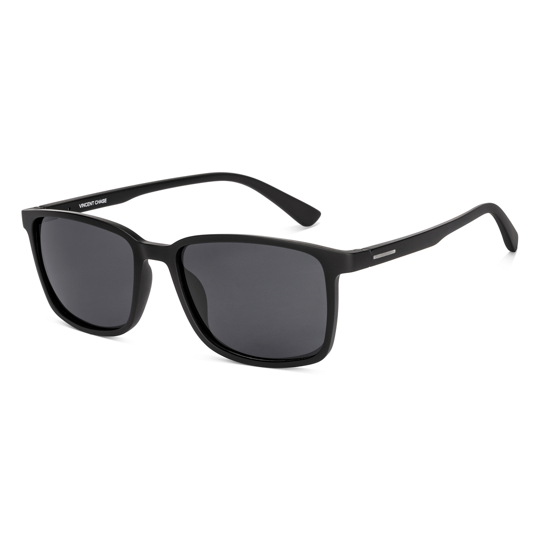 Buy Grey Black Full Rim Rectangle Vincent Chase Online Sun Non