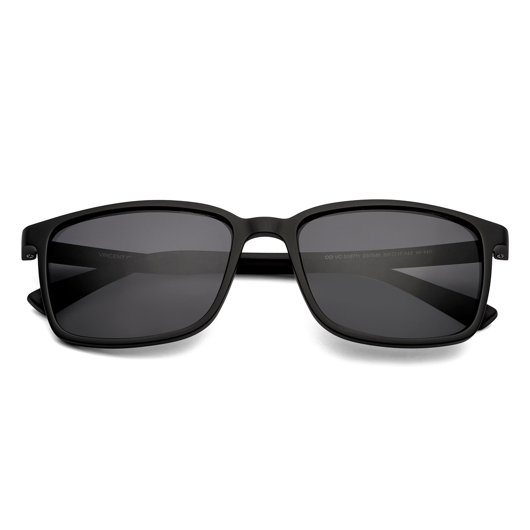 Buy Grey Black Full Rim Rectangle Vincent Chase Online Sun Non