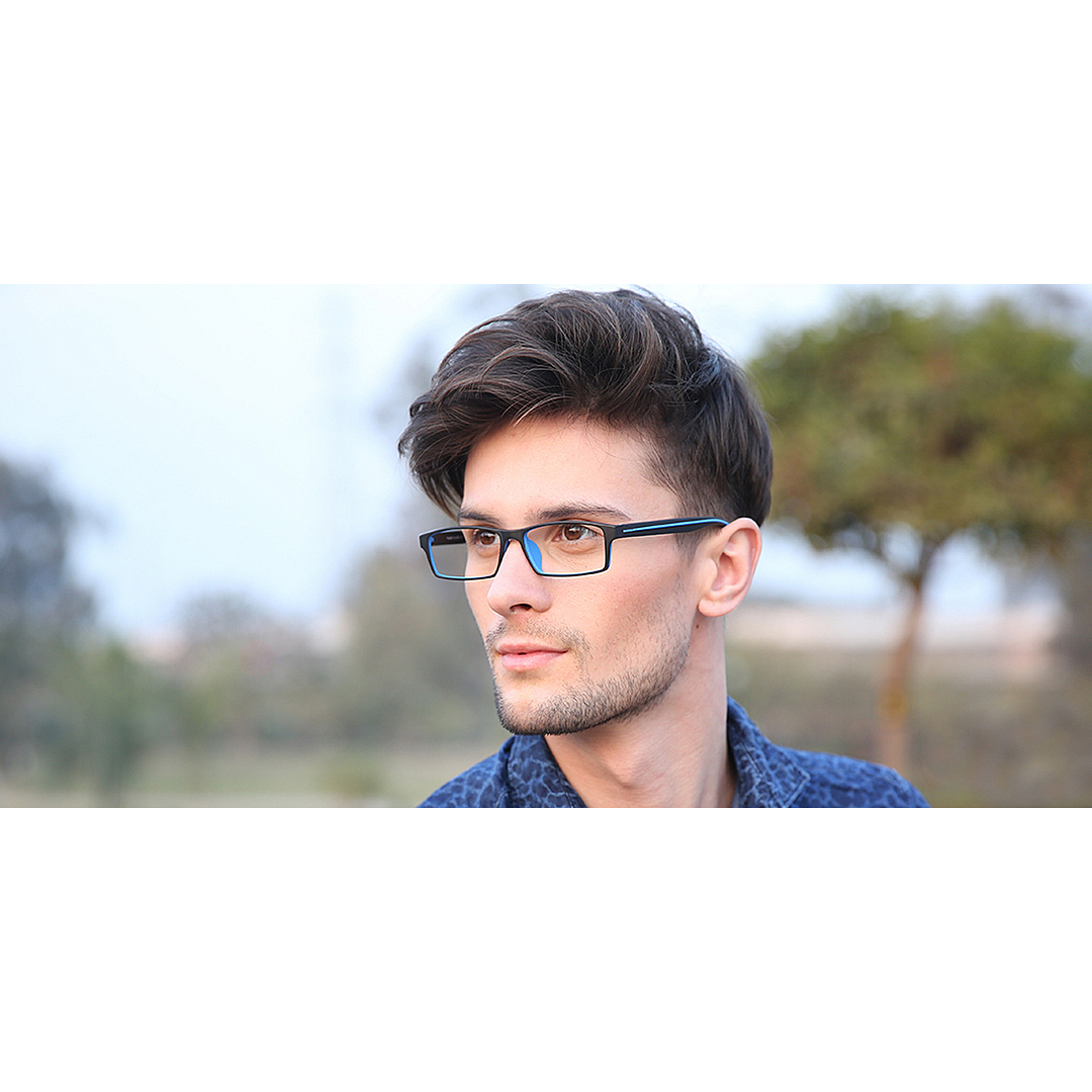Lenskart Air Online Black Blue Full Rim Rectangle left side