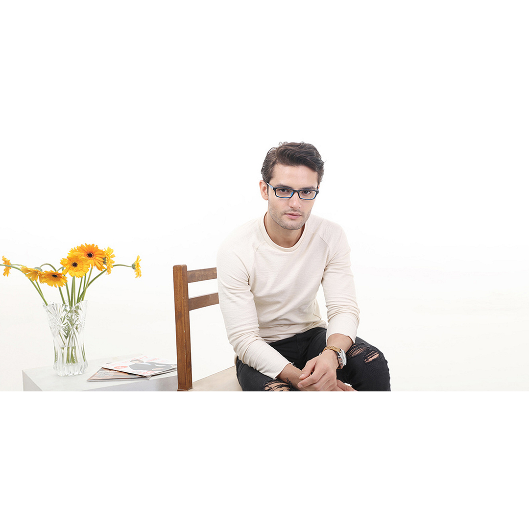 Lenskart Air Online Black Blue Full Rim Rectangle left side