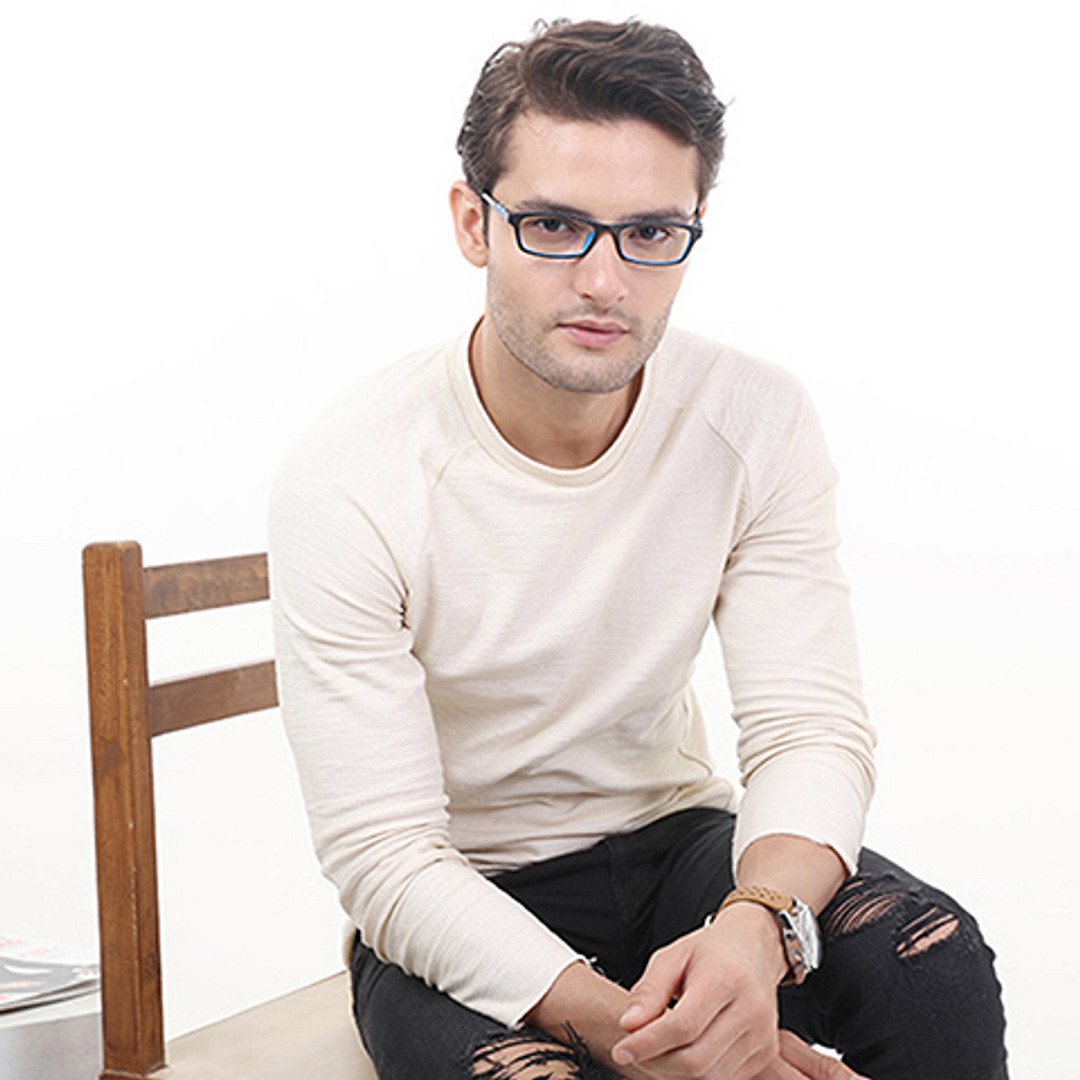 Lenskart Air Online Black Blue Full Rim Rectangle right side