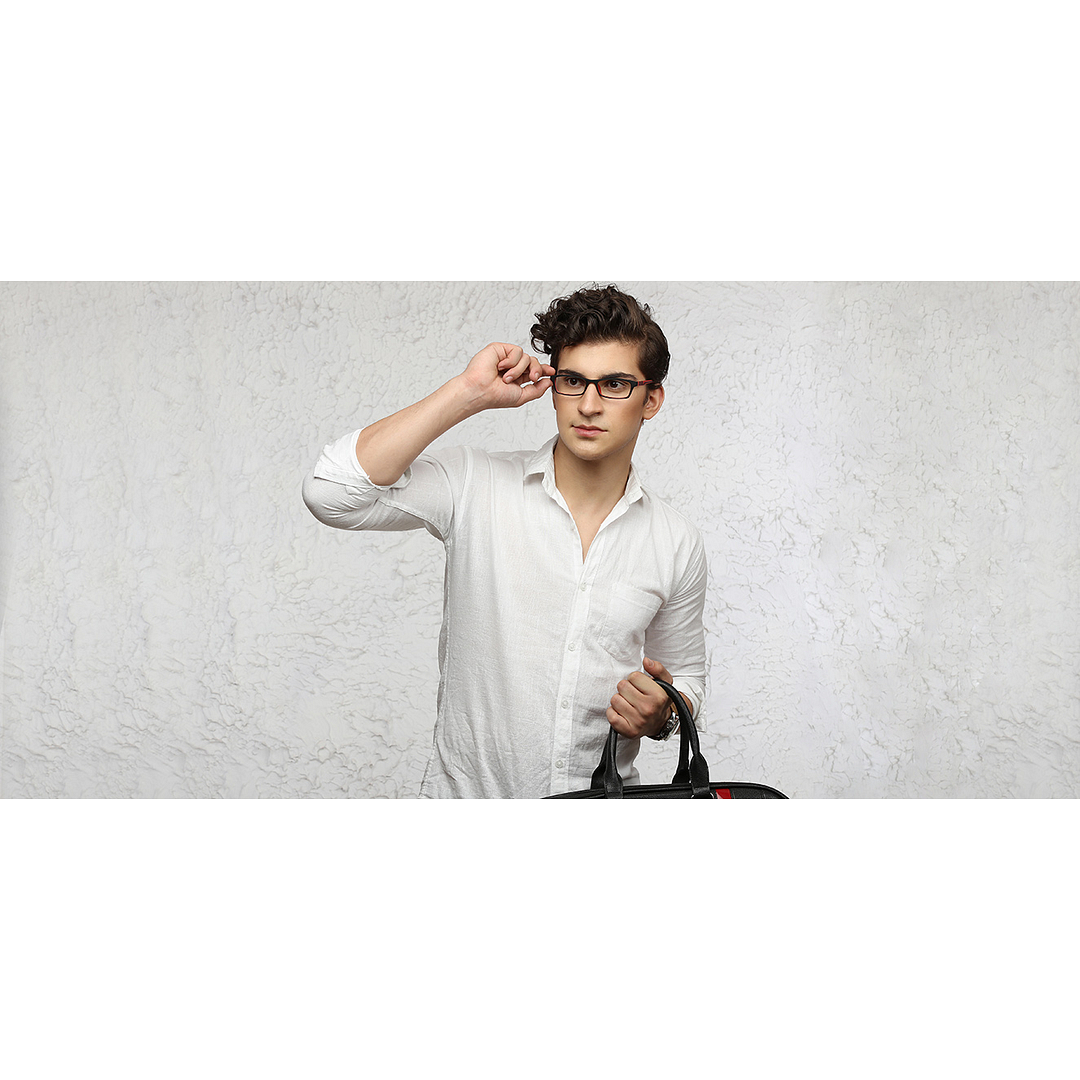 Lenskart Air Online Red Full Rim Rectangle left side