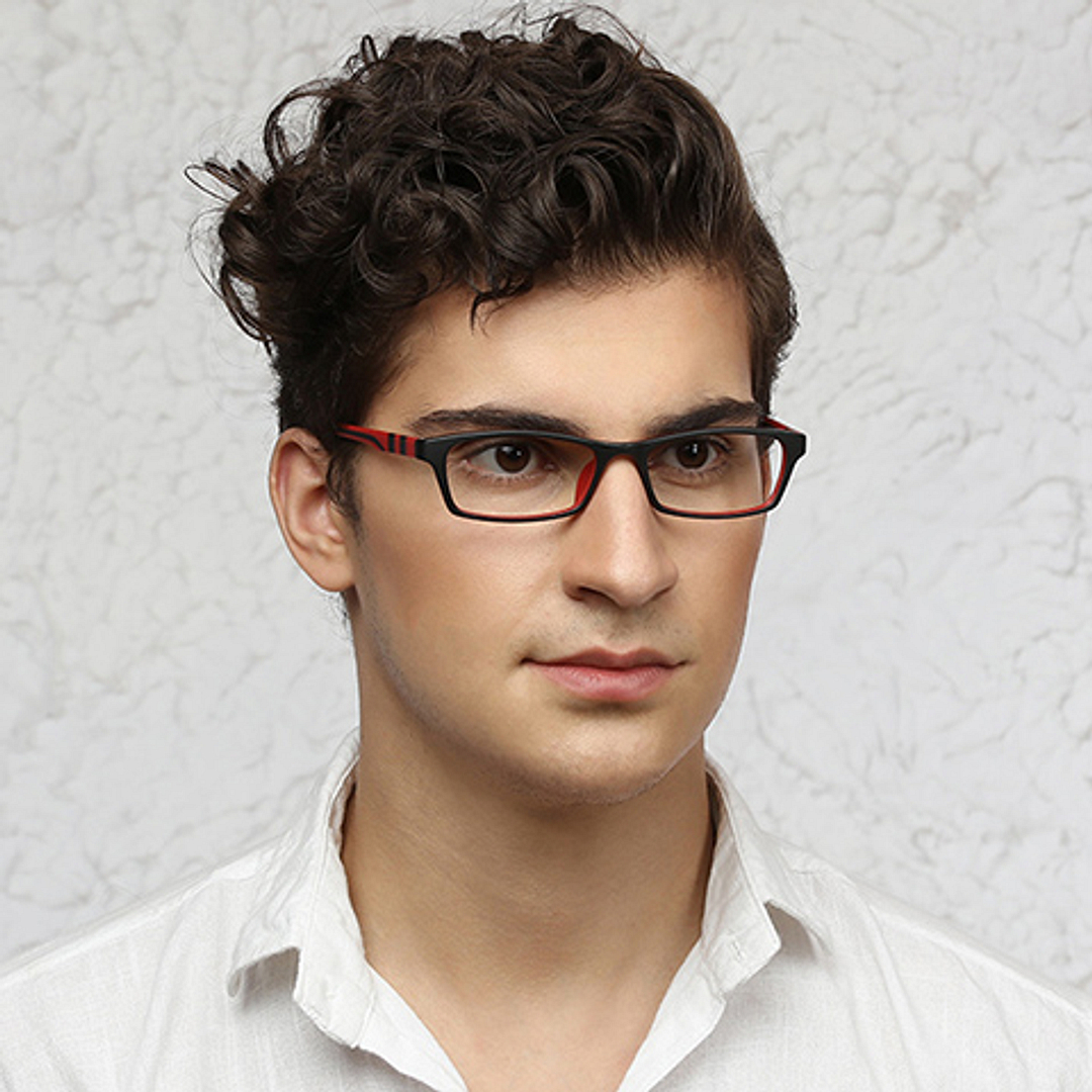 Lenskart Air Online Red Full Rim Rectangle left side