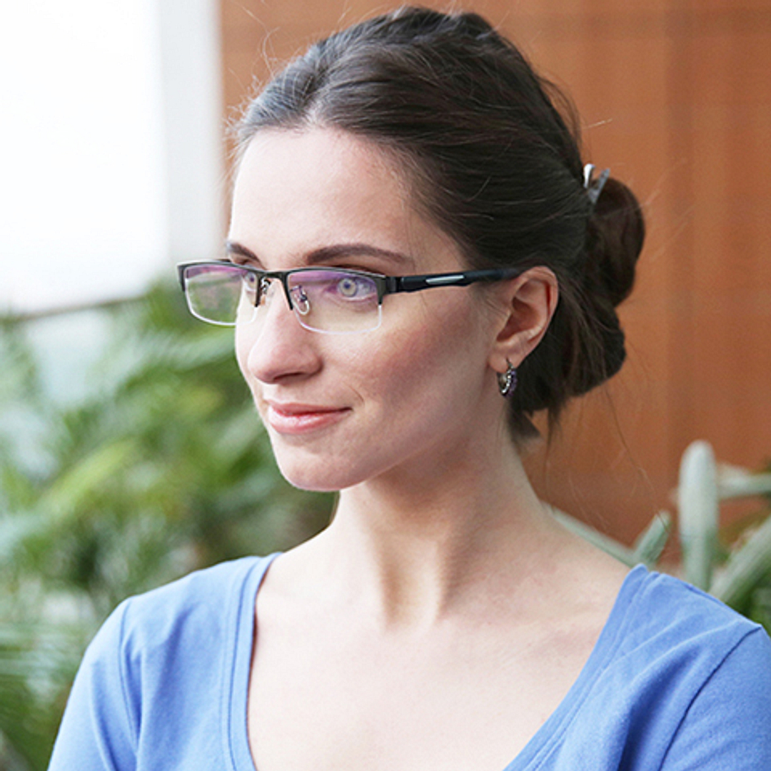 Lenskart Air Online Black Half Rim Rectangle left side
