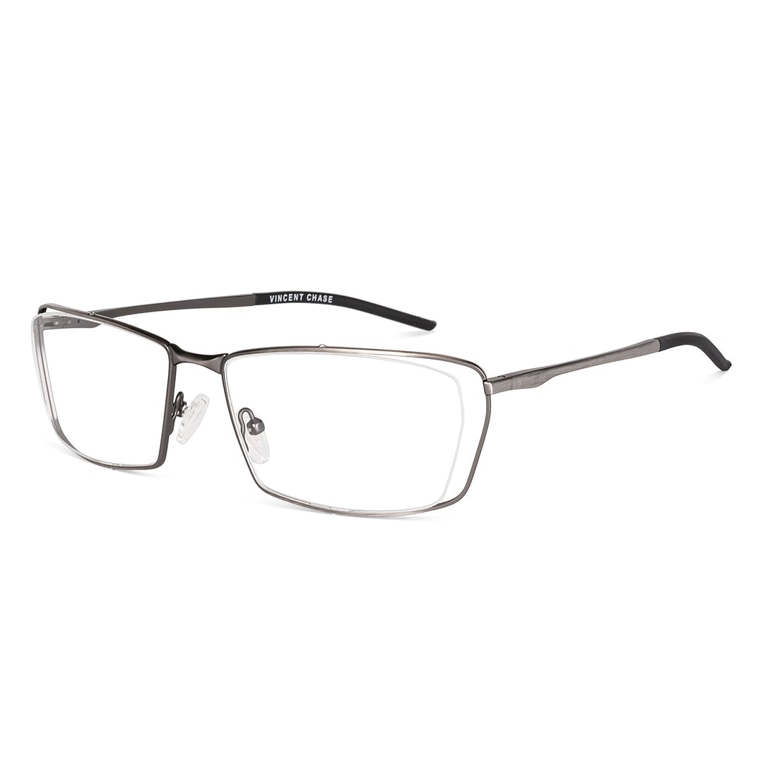 Vincent Chase Online Mid Gunmetal Half Rim Rectangle right side