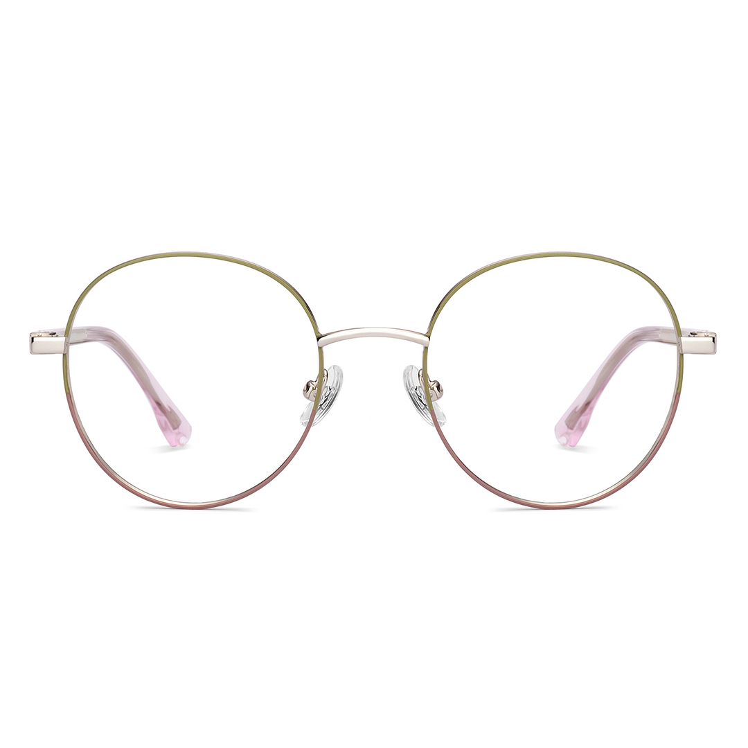 Buy Mid Gunmetal Green Transparent Full Rim Round Vincent Chase