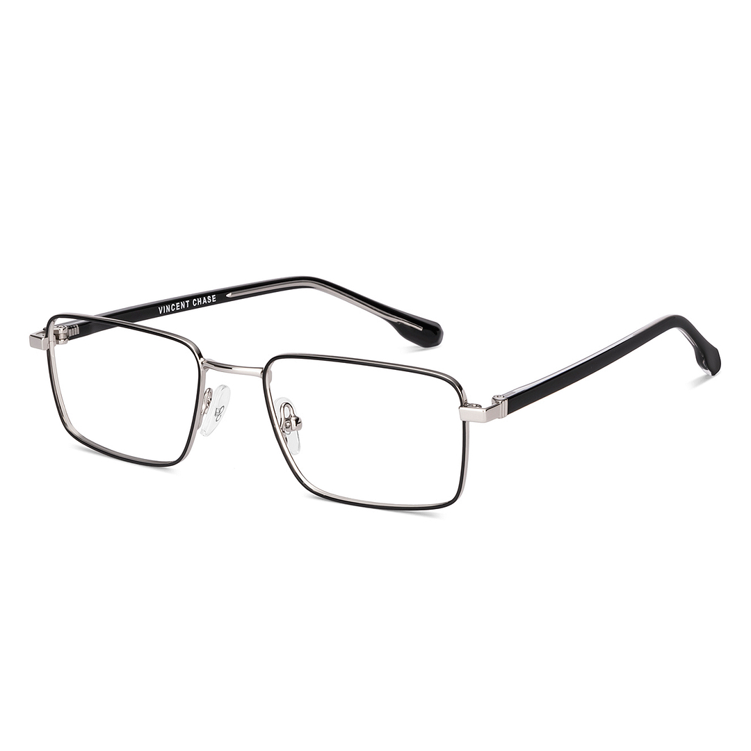 Buy Mid Gunmetal Black Full Rim Rectangle Vincent Chase Classic